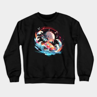 music waves - anime style Crewneck Sweatshirt